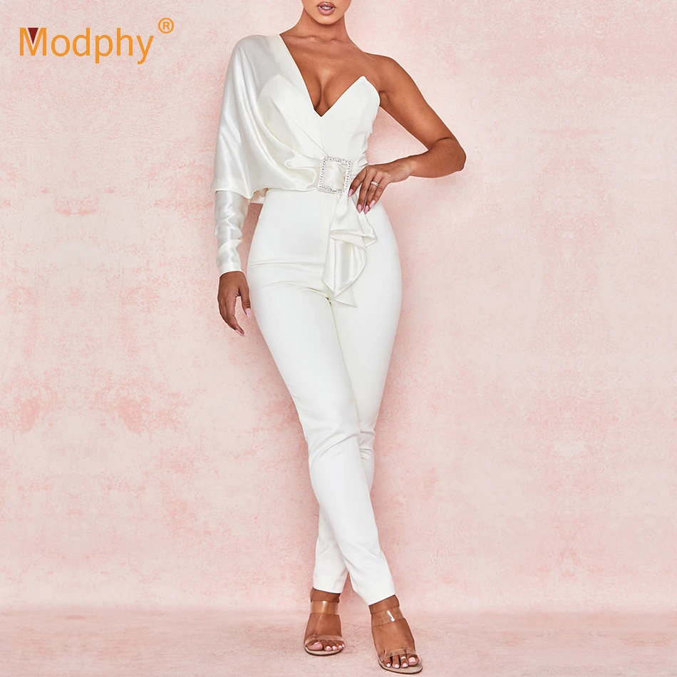 Новинка Весна 2020 модный белый комбинезон в стиле Харадзюку соблазнительный