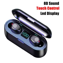 TWS Bluetooth наушники 5,0 8D сенсорное управление гарнитура с микрофоном свободные наушники беспроводные наушники с 2000 мАч зарядным устройством
