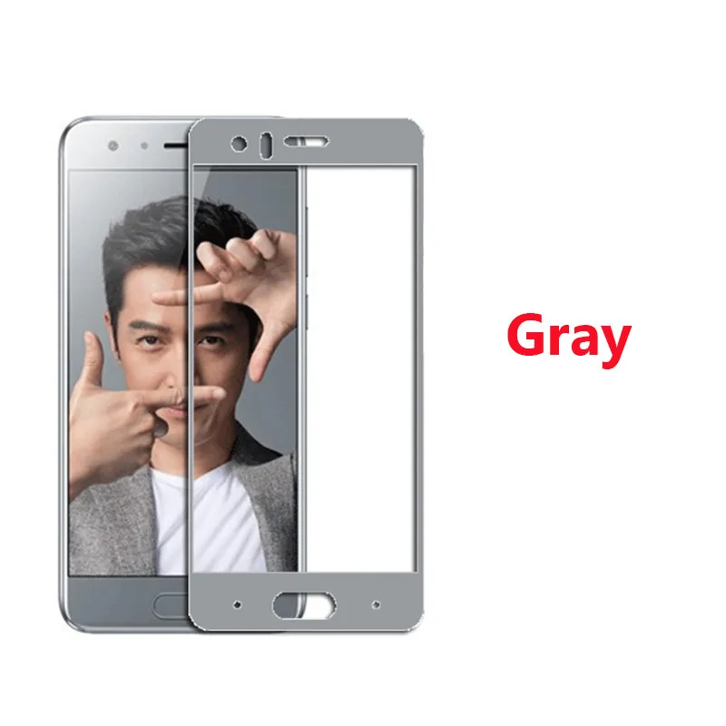 Gray 2 шт протектор экрана стекла для Huawei Honor 9 5,1" STF-L09 закаленное стекло полное покрытие клея защитная пленка - Цвет: Gray