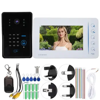 

7inch LCD Monitor Intercom Camera Video Door Phone Doorbell Access Control System 110-240V