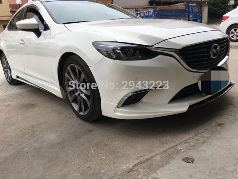 Для Mazda 6 Atenza- ABS Неокрашенный передний угловой бампер Защита для губ защитные чехлы Спойлер 3 шт. автомобильный Стайлинг