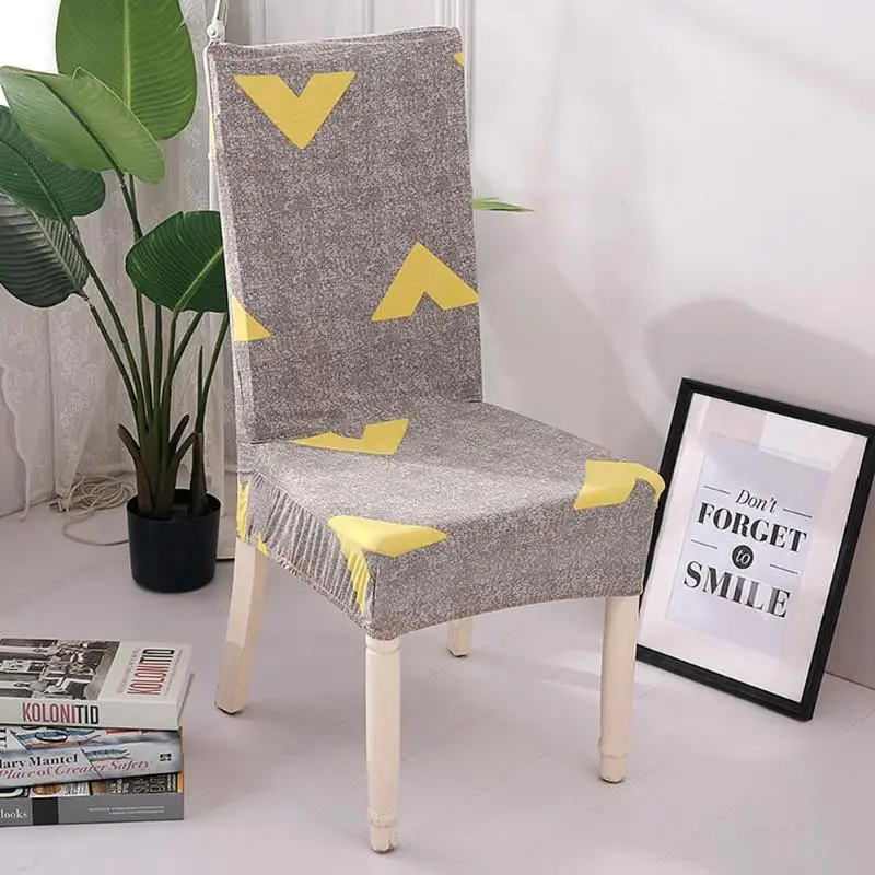 Hot Sale Chair Cover Classic Delicate Grey Yellow-arrow Print Stretch Elastic Spandex Home Hotel Seat Case |