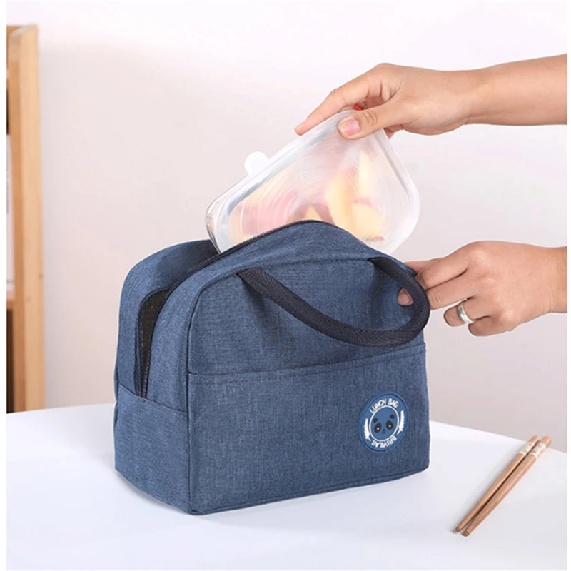 Bolsa de almuerzo con aislamiento Fiambrera térmica Refrigerador Bolsas de picnic Preparación de comidas Poliéster Niños Alimentos Termo Fiambrera de oficina