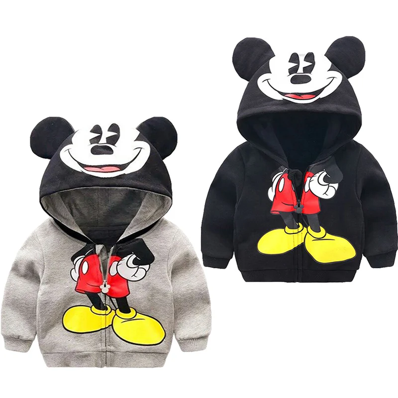 

2019 spring and autumn fashion infant boy jacket cute child girl jacket Mickey clothes zipper hoodie jacket children cloth