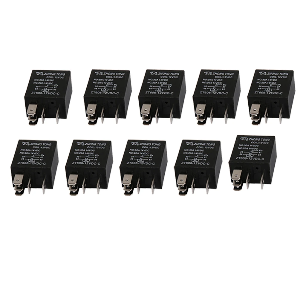 12V 20/30 Amp 5 Pin SPDT автомобильное реле, Электрический релейный переключатель для автомобильного грузовика лодки морской(упаковка из 10