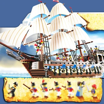 

Pirates Imperial Caribbean Building Blocks Set Flagship Model Building DIY Compatible 10210 22001 Christmas gifts for Kids