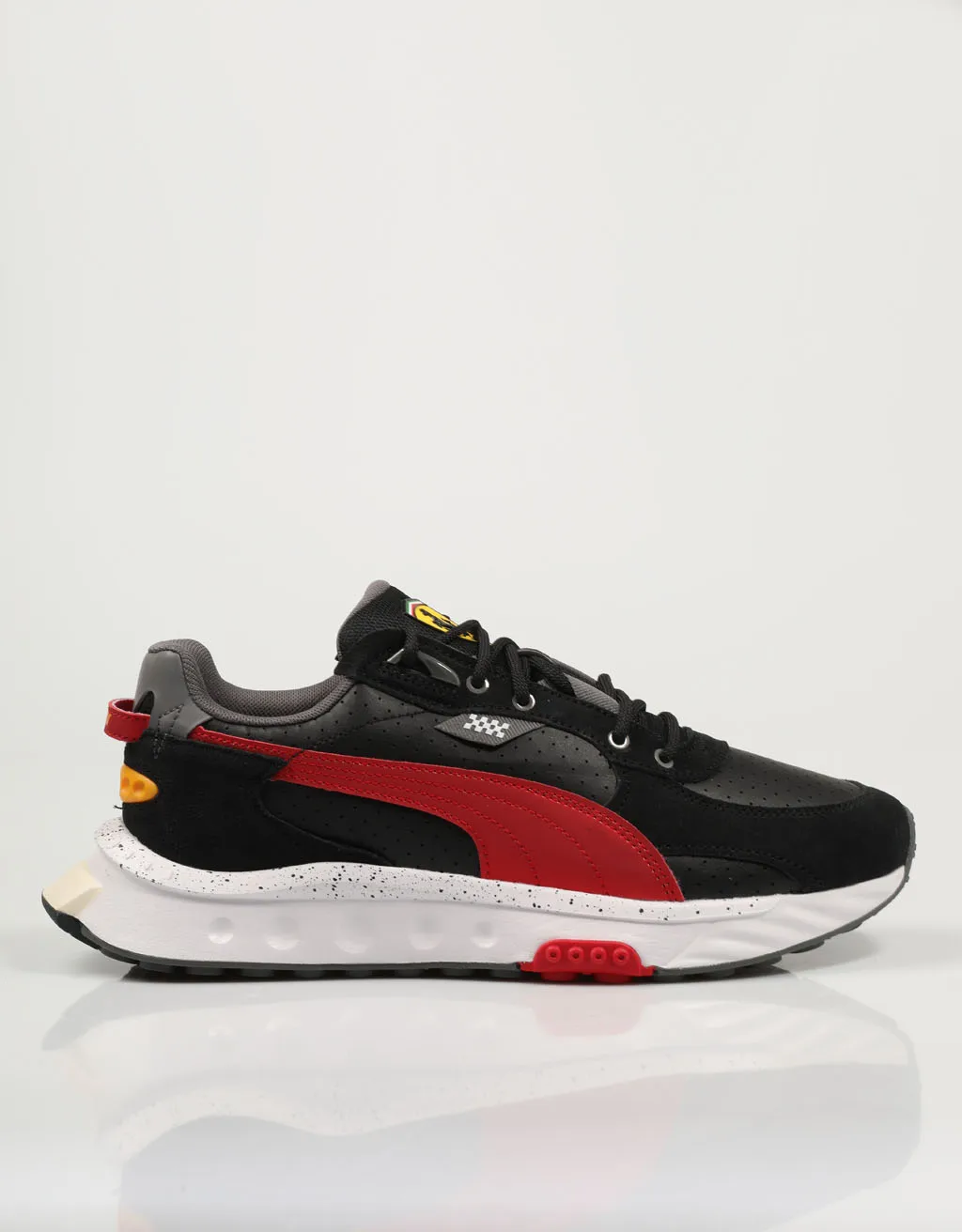 PUMA ZAPATILLAS FERRARI WILD RIDER BLACK 306937 01 Negro Piel  Hombre – Black SNEAKERS Man 76677