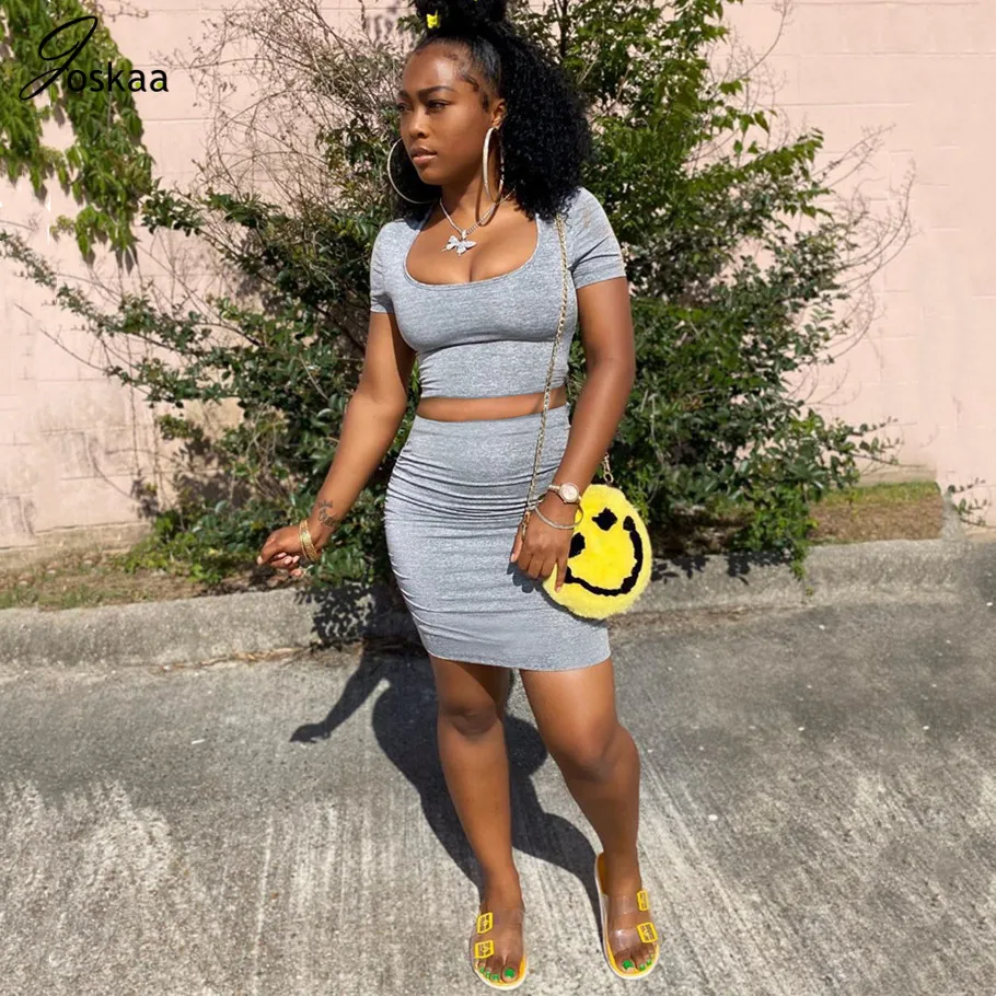 Joskaa Cut Out 2020 Summer Sexy 2 Piece Sets Womens Club Outfits Ruched Bodycon Dress Suit Crop Top Mini Skirt Matching Sets Joskaa Cut Out 2020 Summer Sexy 2 Piece Sets Womens Club Outfits Ruched Bodycon Dress Suit Crop Top Mini Skirt Matching Sets