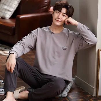 

2020 Winter Thick Warm Blue Flannel Pajama Sets for Men Long Sleeve Coral Velvet Sleepwear Suit Loungewear Homewear Home Clothes