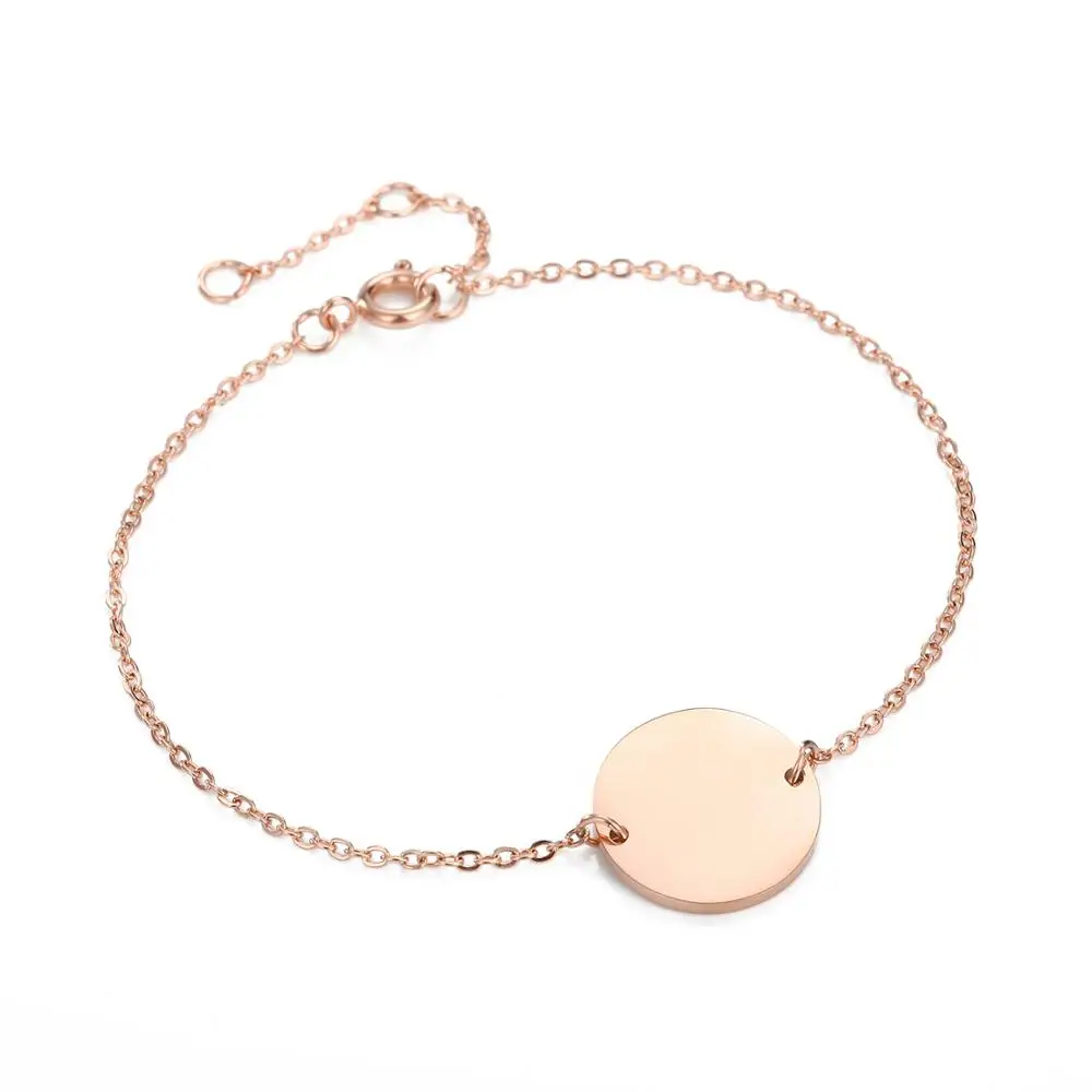 Rose Gold Color EManco браслет с инициалами для женщин из нержавеющей стали очаровательный браслет и браслеты лучший друг ювелирные изделия Прямая - Окраска металла: Rose Gold Color