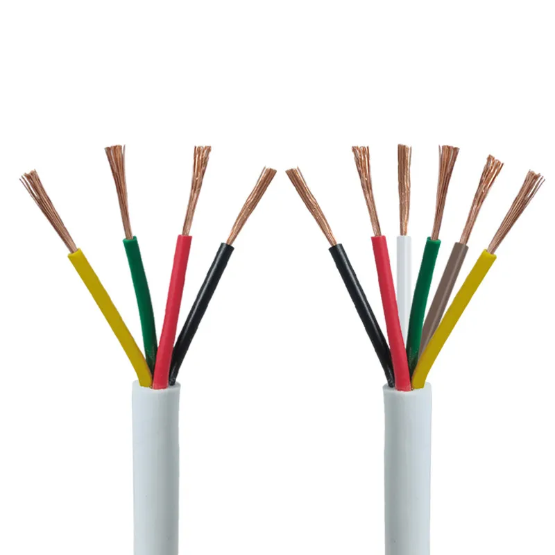 18AWG 22 AWG 20AWG 17AWG RVV 2/3/4/5 сердечников медный провод электрический кабель белый с