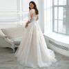 Jiayigong 3/4 Sleeves Wedding Dress Customized Scoop Neck Lace Applique Vestido De Noiva  Dresses Plus Size Bridal Gown 5