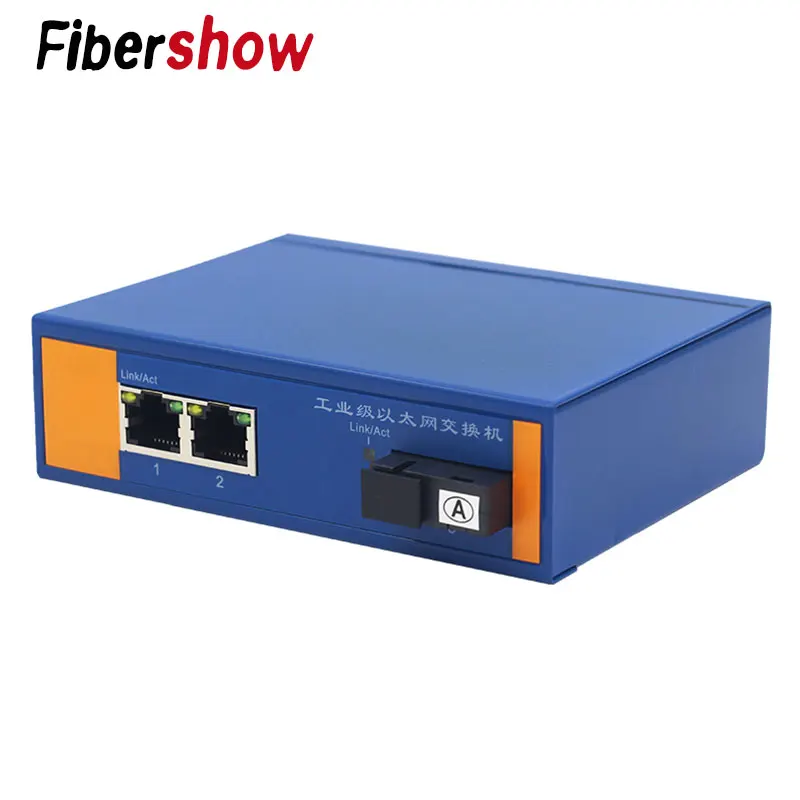 2 порта Ethernet 1 волоконный Промышленный Ethernet сетевой коммутатор 10/100/1000 м усилитель сигнала на din-рейке