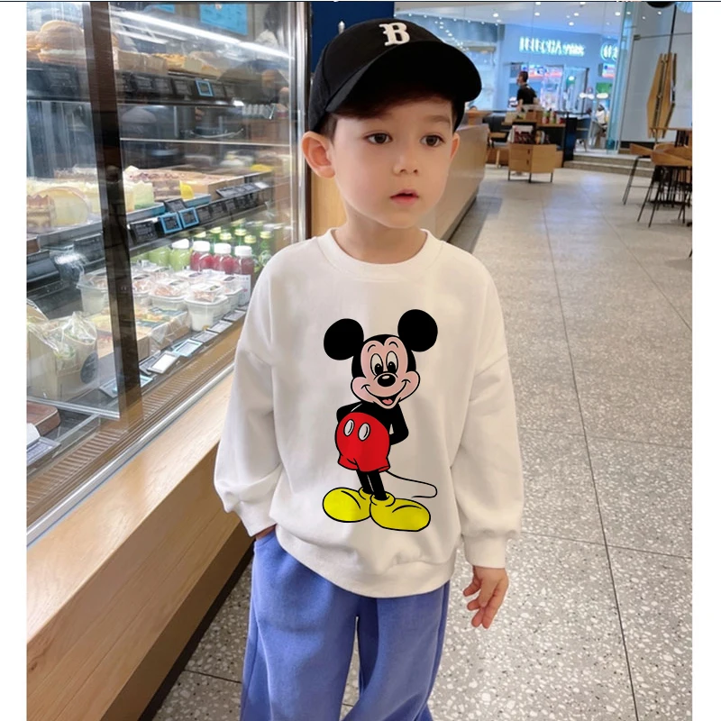 

Disney Autumn Winter Baby Clothes 1 To 7 Years Hoodies Mickey Minnie Cartoon Cute Printed Sweatshirt Fashion Boys Girls Can Wear