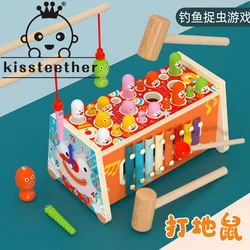 Kisteether – jeu whack a taupe Montessori, nouveau jouet Hamster éducatif précoce, frapper sur le Piano, musique, frapper à la main, pour enfants 