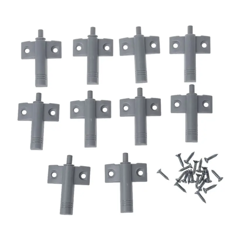 10x Soft Quiet Close Kitchen Cabinet Door Drawer Closer Damper Buffers+Screws Grey