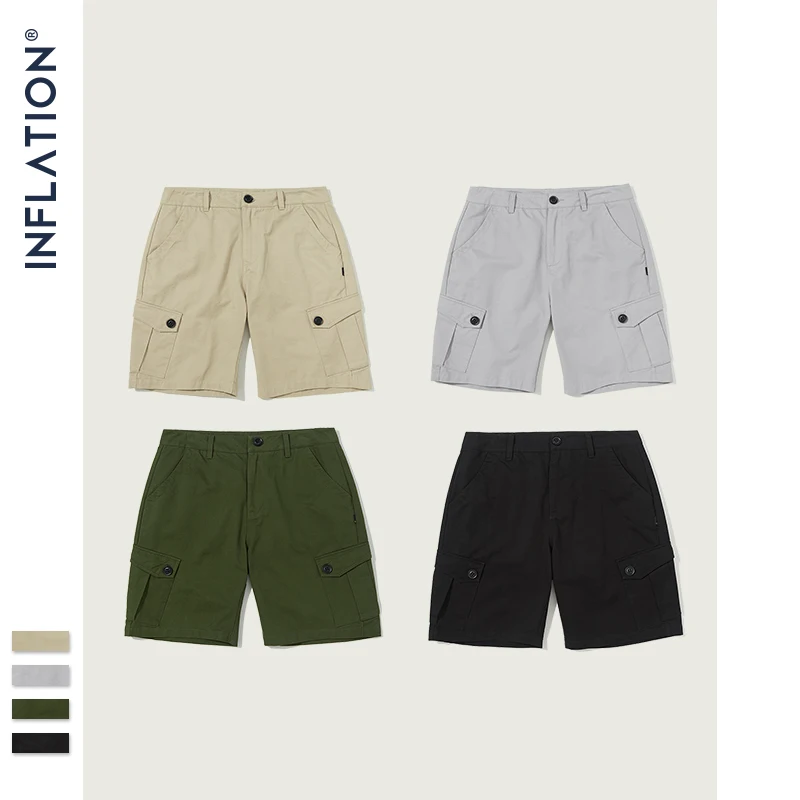 

INFLATION2019 New Men's Loose Casual Shorts 4 Pieces Fashion Style Men Shorts Street Wear Pure Color Male Summer Shorts 9320S