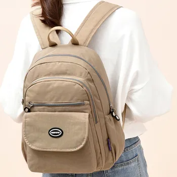 

Women New Fashion Female Backpack Simple Solid High Capacity Portability Zipper Student Lady Backpacks #119