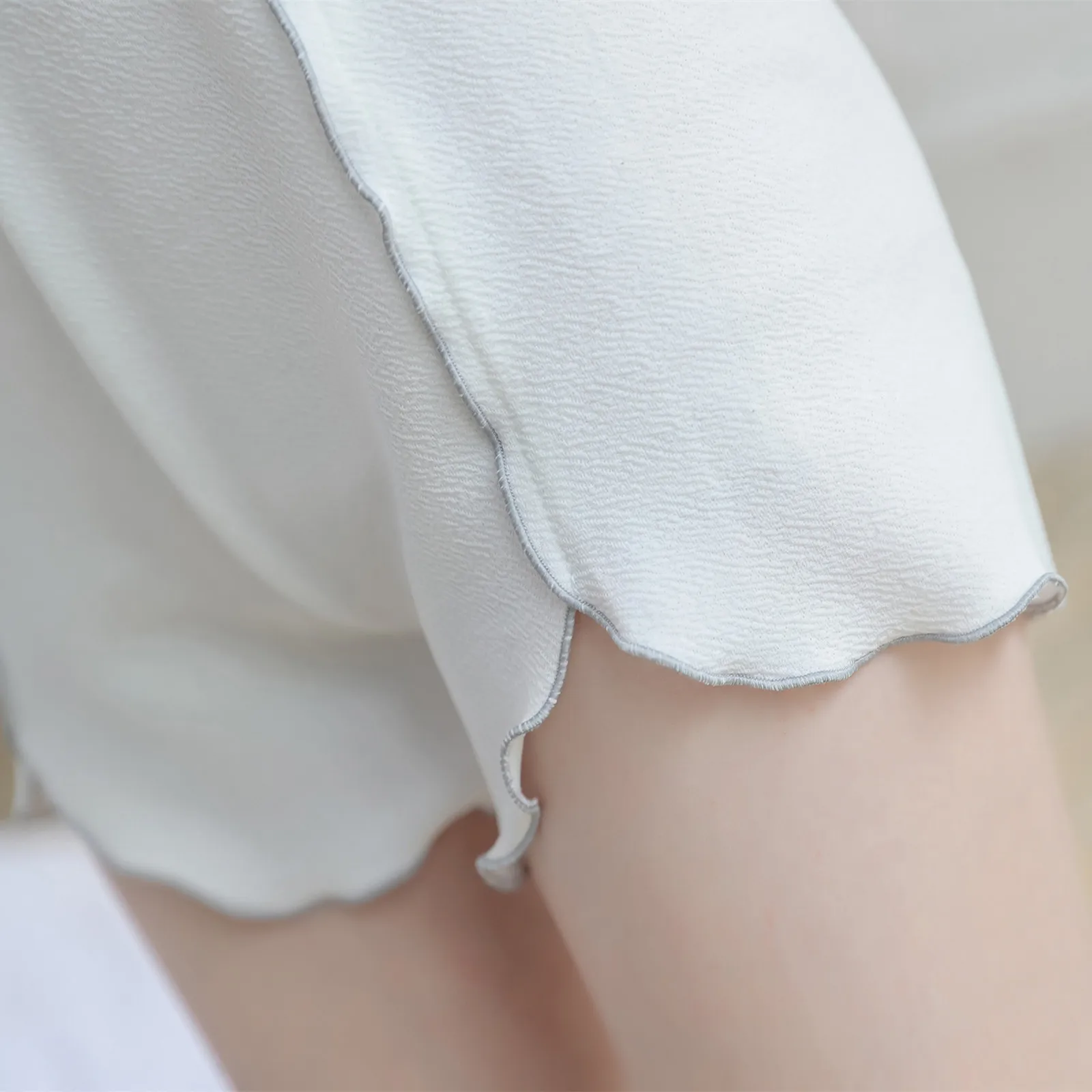 2020 cheap stuff New style light proof shorts summer silver edge plus large women elastic comfortable Home Shorts