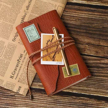 

DIY Retro Art Travel Notebook Vintage A6 Creative Diary Notebook Agenda Personality Custom Gift Daily Memo With PU Leather Cover