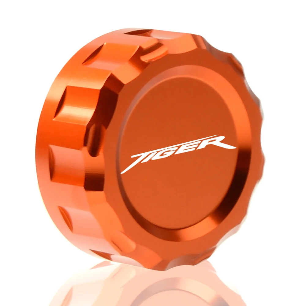 orange TIGER Мотоциклетный задний резервуар тормозной жидкости крышка алюминиевый цилиндр резервуар крышки для TRIUMPH TIGER 800/XC 1050/SpoRt/DEPORTE - Цвет: orange TIGER