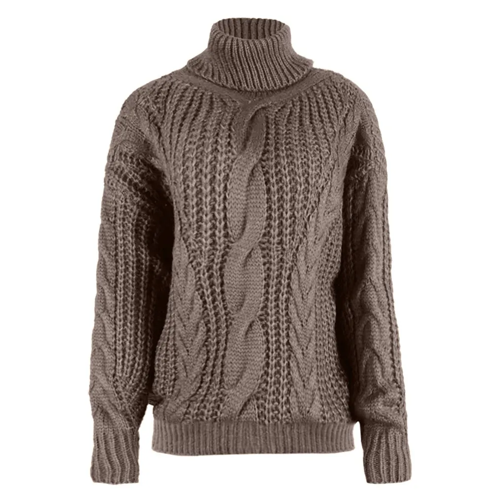 Женские зимние свитера с высоким воротом, разноцветные Джемперы, вязаная одежда, Модный Полосатый пуловер большого размера для женщин, распродажа 22 - Цвет: CO
