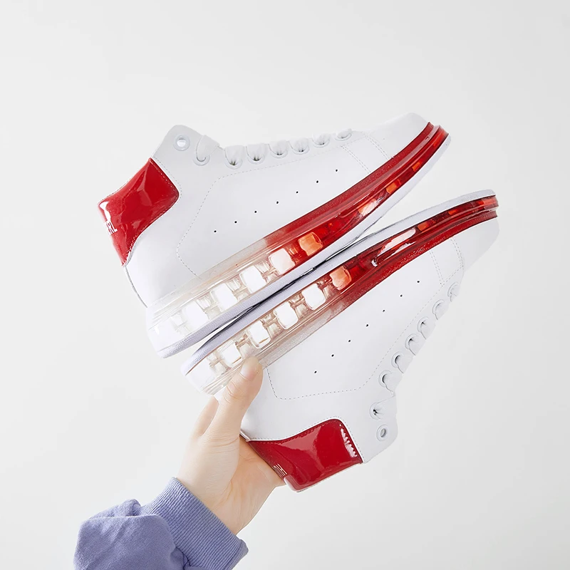 Fashion Pink Red Blue White Jelly Women Sneaker Casual Shoes High Upper Tenis Feminino Zapatos De Mujer Size 35-40 B992