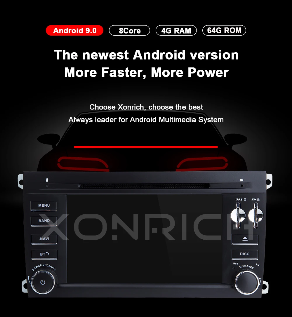 2 Din Android 9,0 Авторадио мультимедийный плеер для Porsche Cayenne S GTS 2002-2009 аудио стерео gps навигация DVDCD голова unit4GB