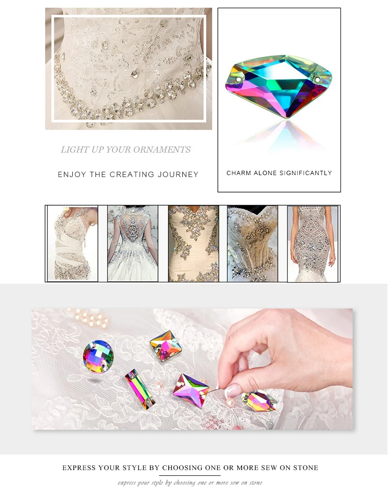 8-Arten-Strasssteine für Needwork Boutique Crystal AB zum Aufnähen von Strassperlen, Nähperlen für die Kleiderherstellung, Schmuckdekoration – Detail 6