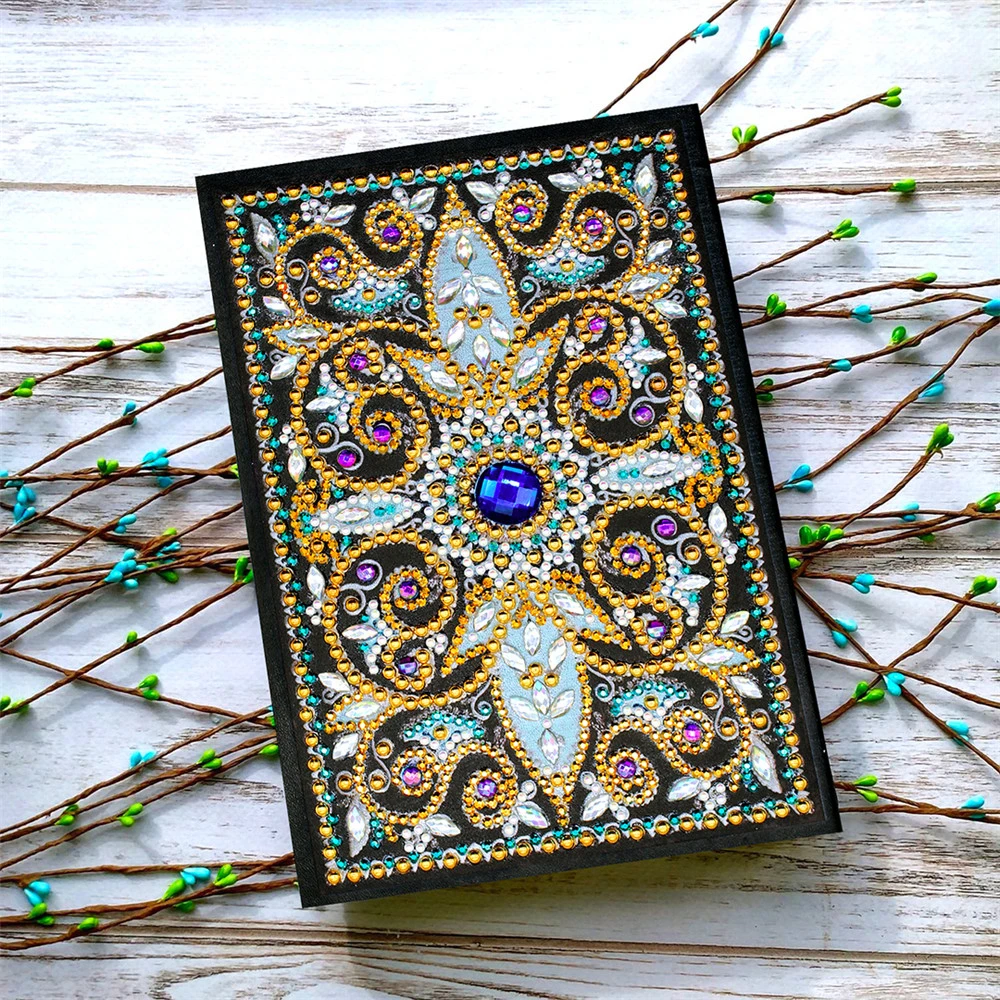 

Huacan Diamond Mosaic Notebook Diamond Painting Special Shaped Flower Diary Book Diamond Embroidery Cross Stitch A5 Notebook