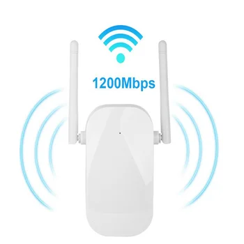 

1200Mbps WiFi Repeater Wireless Wifi Range Extender Amplifier 802.11N Signal Booster 2.4G /5G EU/US RTL8197 2* 2dBi Antennas