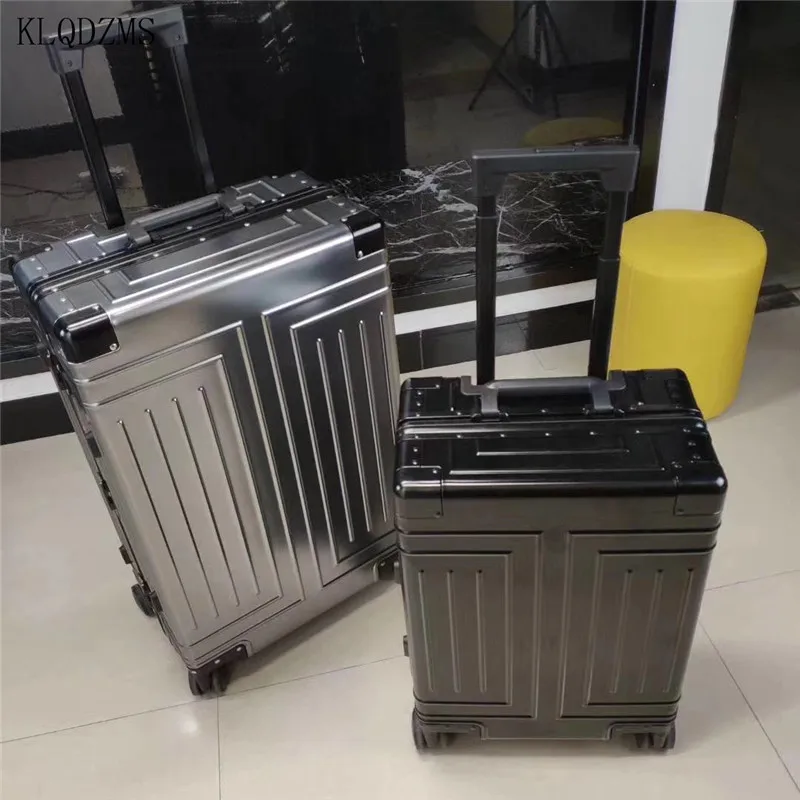 Travel Bag Pull Bar Suitcase 20''24''26''29 Inch Men's Travel Luggage Aluminum Suitcase for Ladies