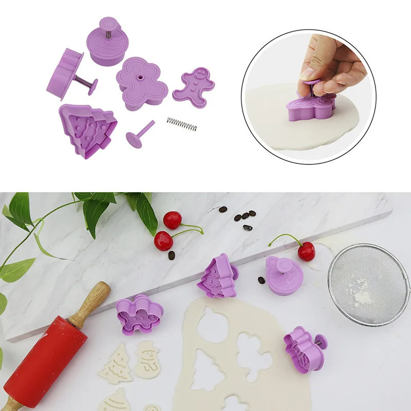 4Pcs/Set DIY Stamp Biscuit Mold 3D Cookie Plunger Cutter Pastry Decorating Food Fondant Baking Mould Tool cookie cutter baking mold cookie mould fondant cutter