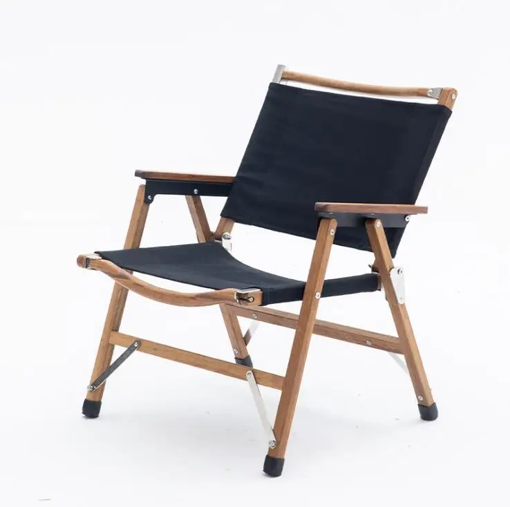 Outdoor Indoor Wooden Folding Moon Chair Beach Chair Potable Camping Picnic Relax Chairs 