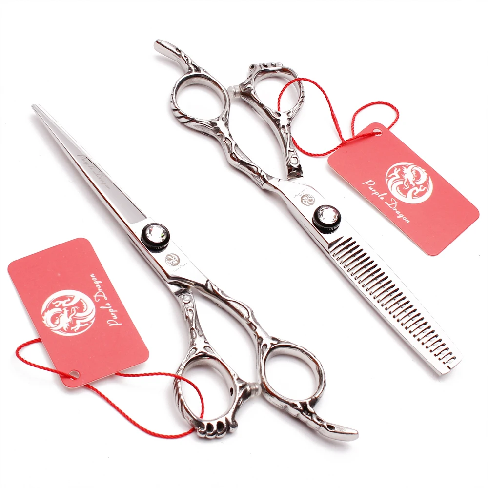 Professional Barber Scissors 6.0'' 440C Purple Dragon Hairdressing Cutting&ampThinning Shears Hair Hot Sell Z9008 | Красота и