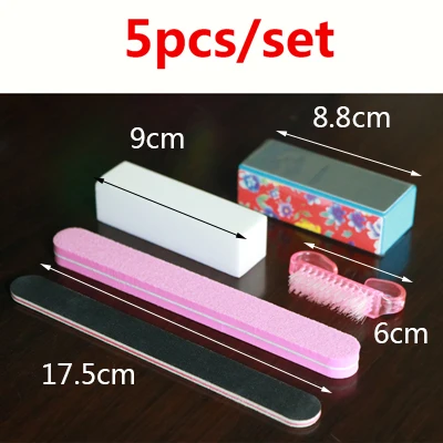 5pcs style 5 1 Набор Шлифовальная Пилка Для ногтей буферный блок Профессиональный Маникюр Педикюр Пена Полировка ногтей полоски блок Полировка Губка инструмент для дизайна ногтей - Цвет: 5pcs style 5