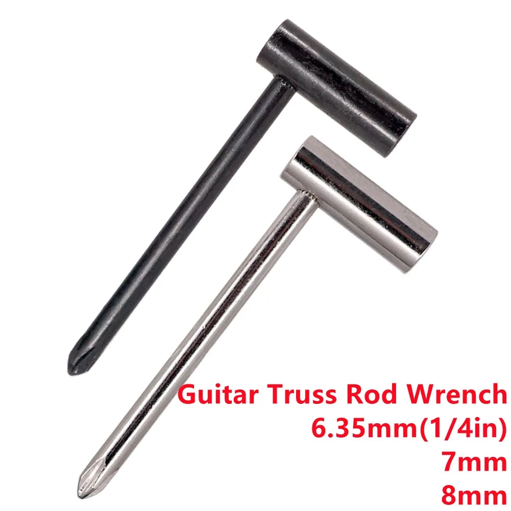 

Electric Guitar Bass Truss Rod Adjusting Neck Wrench Box Spanner 6.35mm 7mm 8mm Silver Black Hex Wrench Repair Tool Metal