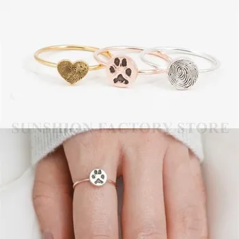 

Custom 925 Sterling Silver Paw Print Ring Actual Pet Print Ring,Personalized Pawprint,Pet Lover Gift,Pet Memorial Jewelry