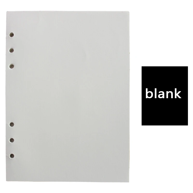 blank 100gsm блокнот Наполнитель Бумаги A5 6 20 отверстий B5 9 26 отверстий спиральный планировщик журнал бумажные страницы точечная сетка пустой блокнот бумага D30 - Цвет: blank