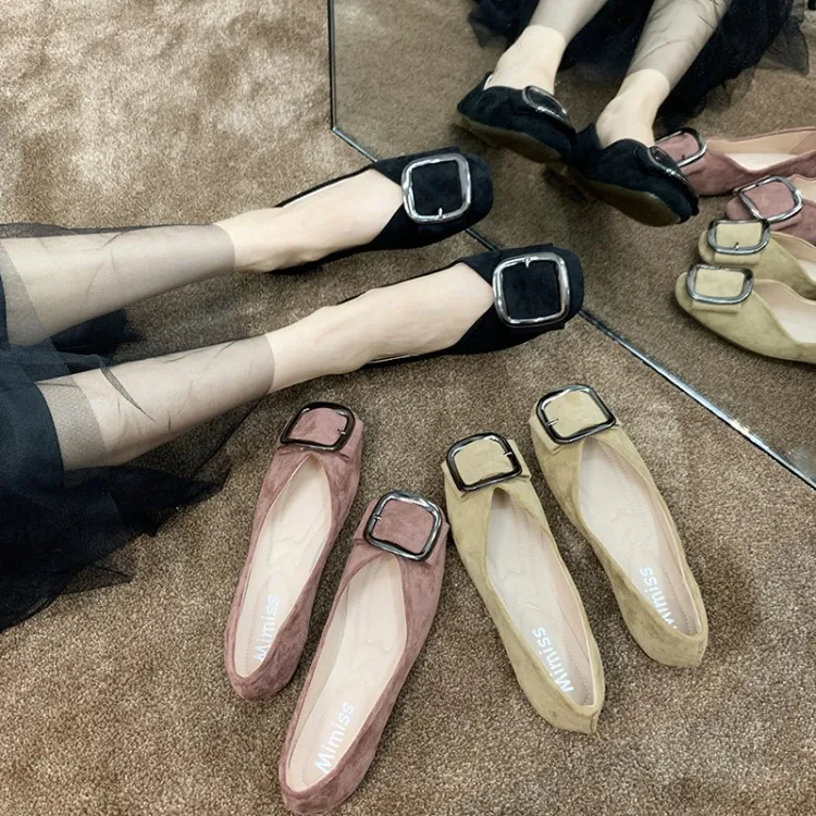

Online Celebrity Square Head Shoes Women's 2019 Buckle Retro Korean-style Versatile Low-Cut Summer New Style 16-30 Balance End P