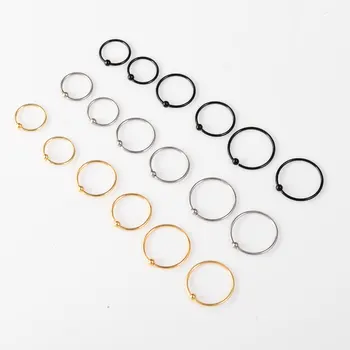 

Small Stainless Steel Hoop Earrings for Women Rings Ball Black Hoops Cartilage Circle Hoops 8 mm/10mm/12mm Helix Eearring