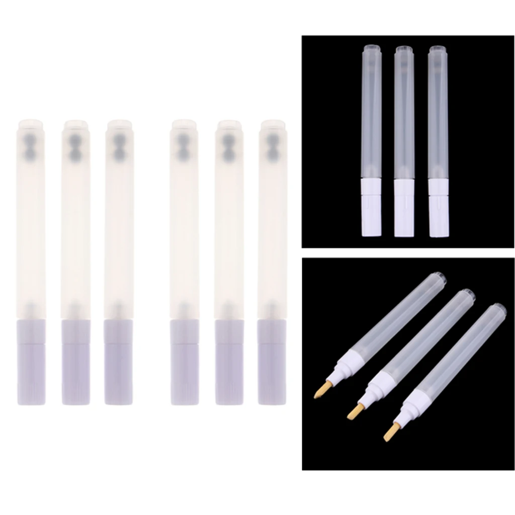 6Pcs 4.5mm Flat Tip Watercolor Oil Acrylic Paints Marker Pen Ink Refill Tube
