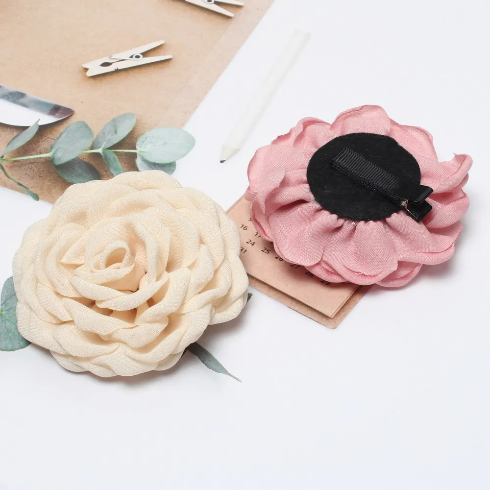 Mode Rose Blumen Stoff Haar Clips Für Frauen Mädchen Blütenblätter Mohn Großen Blumen Haar Clip Haarnadeln Haar Zubehör – Detail 3