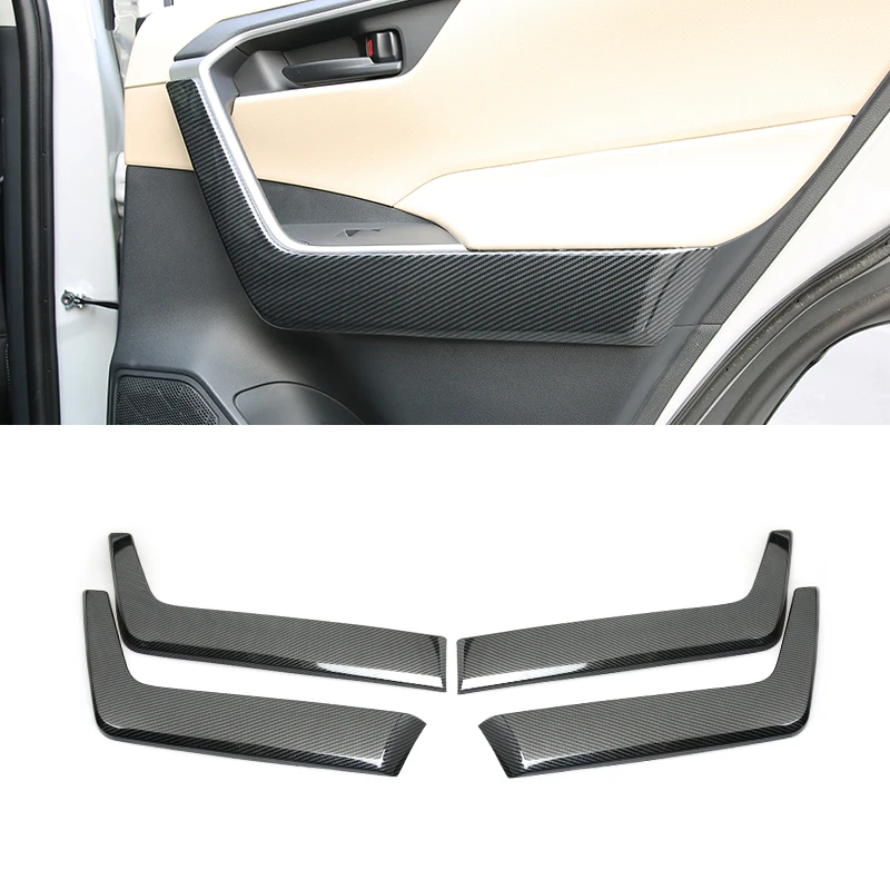 Car Styling Accessories 4PCS ABS Plastic Inner Door Armrest Decorative Cover Trim For Toyota