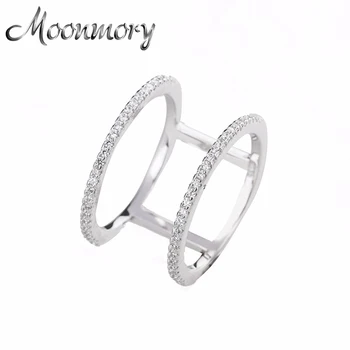 

Moonmory European Hot Sale 925 Sterling Silver Simple Wedding Ring For Women High Quality Knuckle Ring With White CZ Wholesale