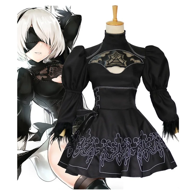 Новая игра НИР автоматов Косплэй костюм YoRHa 2B пикантная обувь Маскарадный Костюм