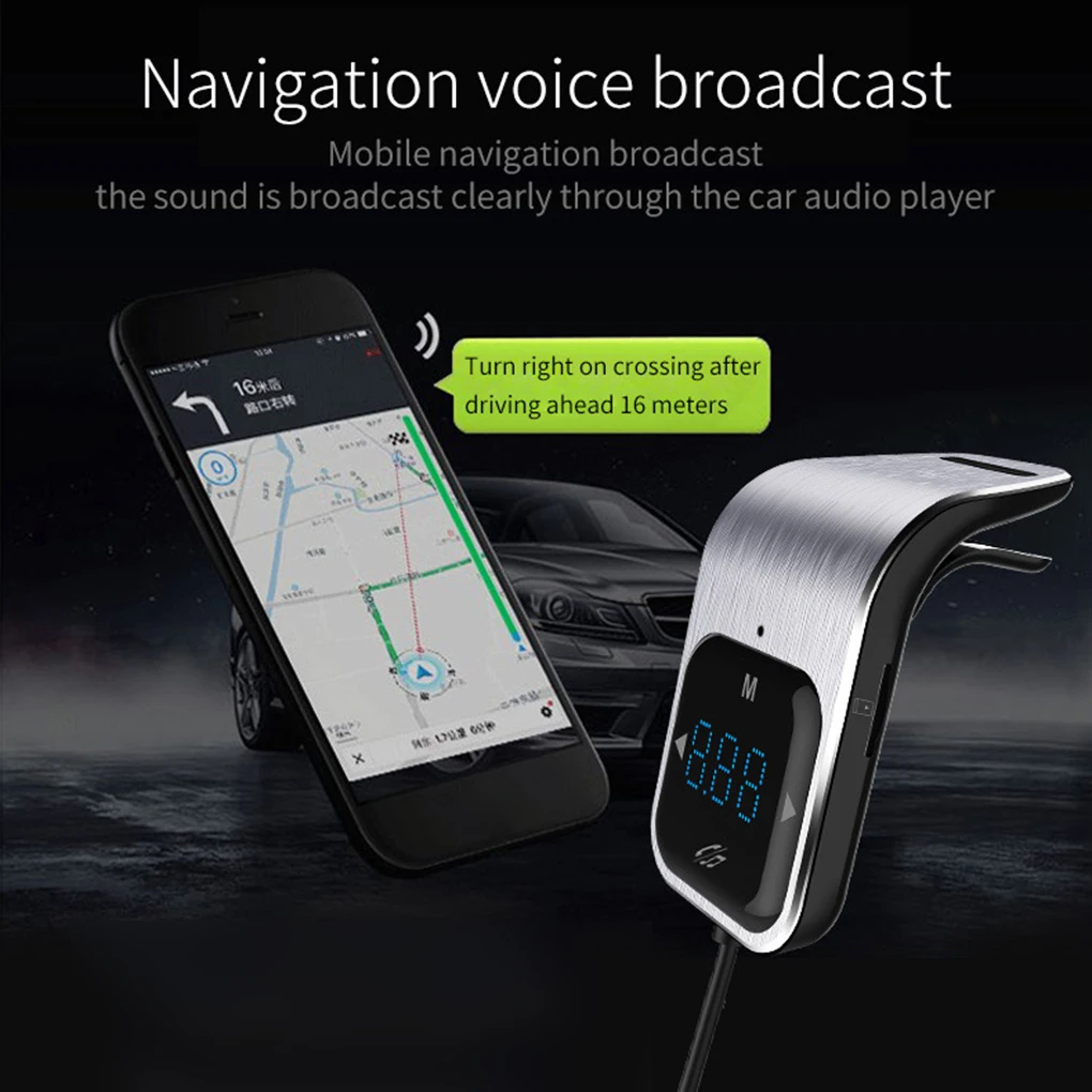 СВЕТОДИОДНЫЙ беспроводной Bluetooth 4,2 FM передатчик автомобильный аудио MP3 плеер TF карты двойной USB зарядное устройство