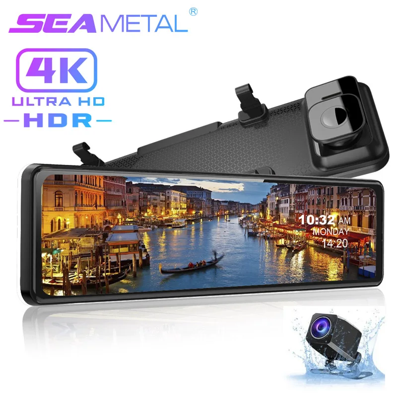Зеркало-видеорегистратор Sony IMX415 G-Sensor Автомобильный регистратор с 12 &quotUHD 4K