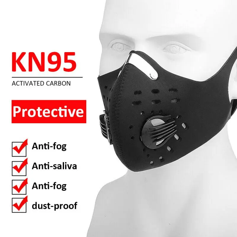 

Outdoor Sport Face Mask With Filter Activated Carbon PM 2.5 Anti-Pollution Running Training MTB Road Bike Cycling Mask