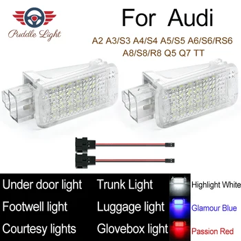 

Door Welcome Interior LED Light Courtesy Lamp Under Door Footwell Trunk Luggage Reading Light For Audi A1 A3 A4 A6 A8 Q7 Q5 TT